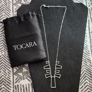 Tocara Silver Stainless Steel Geometric Necklace